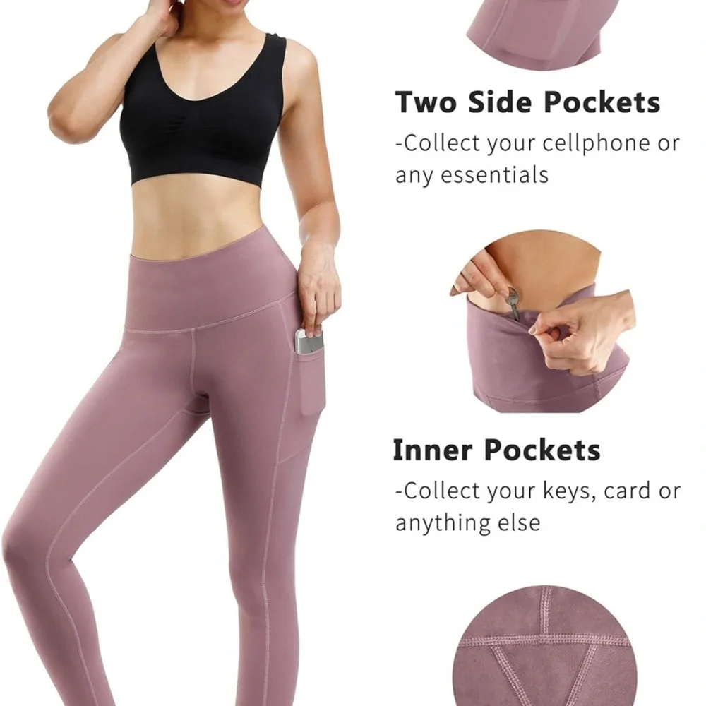 Stylish Women's Leggings in Navy and Mauve - Picture 2 of 8